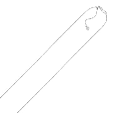 10k White Gold Adjustable Cable Chain (1.10 mm) - Coolpeacock