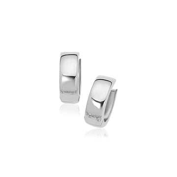 10k White Gold Snuggable Hoop Earrings - Coolpeacock