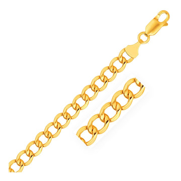 10k Yellow Gold Lite Curb Bracelet (6.20 mm) - Coolpeacock