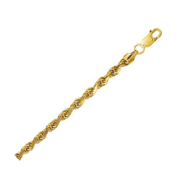 10k Yellow Gold Lite Rope Bracelet (5.00 mm) - Coolpeacock