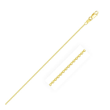 10k Yellow Gold Oval Cable Link Chain (0.97 mm) - Coolpeacock