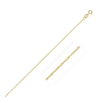 10k Yellow Gold Singapore Chain 0.8mm (0.80 mm) - Coolpeacock