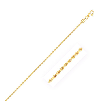 10k Yellow Gold Solid Diamond Cut Rope Bracelet (1.80 mm) - Coolpeacock
