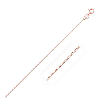 14k Rose Gold Classic Box Chain 0.6mm - Coolpeacock