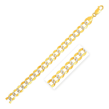 14k Two Tone Gold Pave Curb Chain (12.18 mm) - Coolpeacock