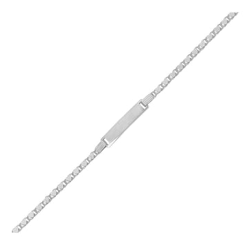 14k White Gold Childrens Heart Link ID Bracelet - Coolpeacock