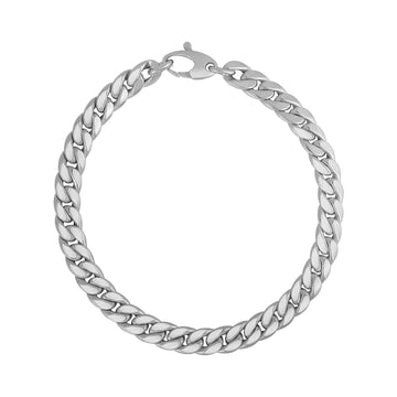 14K White Gold Cuban Link Bracelet (5.90 mm) - Coolpeacock