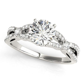 14k White Gold Diamond Engagement Ring with Multirow Split Shank (1 1/4 cttw) - Coolpeacock