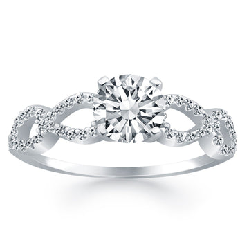 14k White Gold Double Infinity Diamond Engagement Ring - Coolpeacock