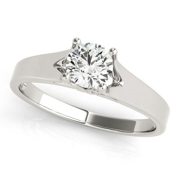 14k White Gold Prong Set Style Solitaire Diamond Engagement Ring (1/2 cttw) - Coolpeacock