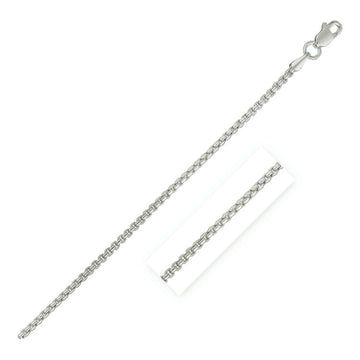 14k White Gold Round Box Chain (1.30 mm) - Coolpeacock
