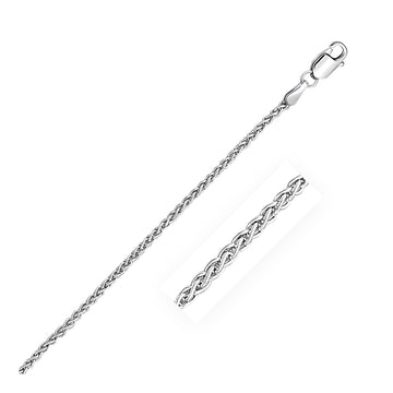 14k White Gold Round Wheat Chain (2.10 mm) - Coolpeacock