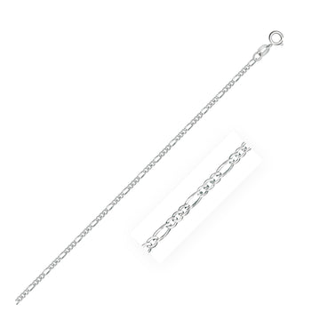 14k White Gold Solid Figaro Chain (1.90 mm) - Coolpeacock