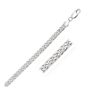 14k White Gold Solid Miami Cuban Bracelet (6.00 mm) - Coolpeacock