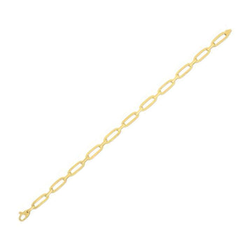14k Yellow Gold 7 1/4 inch Bombay Paperclip Chain Bracelet (4.60 mm) - Coolpeacock