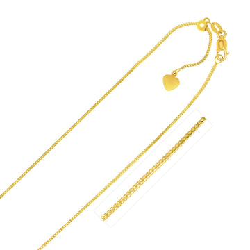 14k Yellow Gold Adjustable Franco Chain (1.00 mm) - Coolpeacock