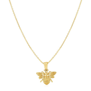 14K Yellow Gold Bee Necklace - Coolpeacock