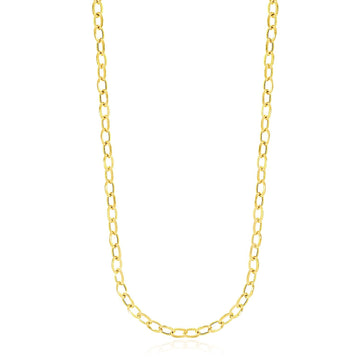 14k Yellow Gold Cable Chain Style Polished Necklace - Coolpeacock