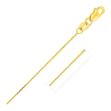 14k Yellow Gold Cable Link Chain (0.50 mm) - Coolpeacock