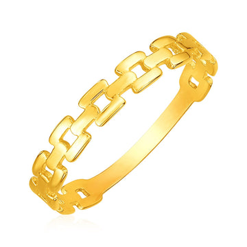 14k Yellow Gold Chain Link Ring(1.50 mm) - Coolpeacock