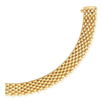 14k Yellow Gold Flexible Panther Line Bracelet (9.00 mm) - Coolpeacock