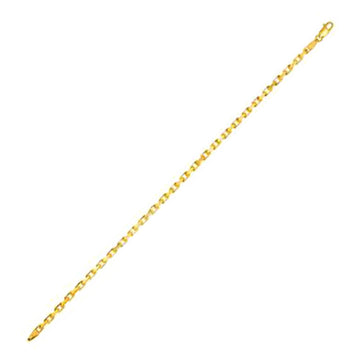 14k Yellow Gold French Cable Chain Bracelet (2.50 mm) - Coolpeacock