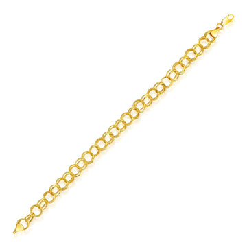 14k Yellow Gold Lite Charm Bracelet (8.00 mm) - Coolpeacock