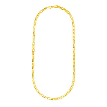 14k Yellow Gold Mens Paperclip Chain Necklace - Coolpeacock