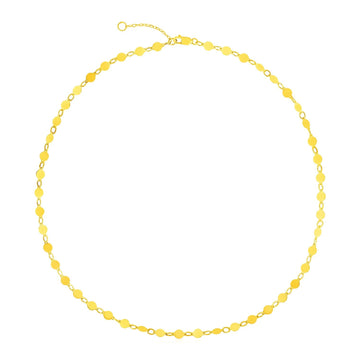 14k Yellow Gold Necklace with Polished Circles - Coolpeacock