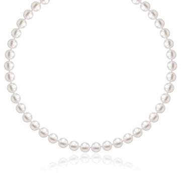 14k Yellow Gold Necklace with White Freshwater Cultured Pearls (6.0mm to 6.5mm) - Coolpeacock