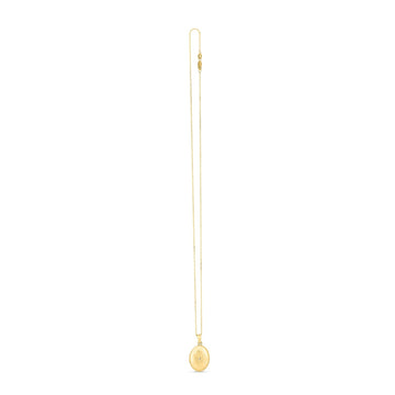 14k Yellow Gold Oval Etched Locket Necklace - Coolpeacock