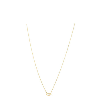 14k Yellow Gold Pearl Evil Eye Necklace - Coolpeacock