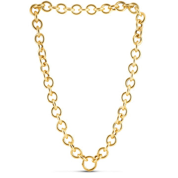 14k Yellow Gold Round Link Chain Necklace - Coolpeacock