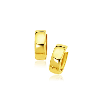 14k Yellow Gold Snuggable Hoop Earrings - Coolpeacock