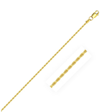 14k Yellow Gold Solid Rope Chain (1.30 mm) - Coolpeacock