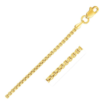 14k Yellow Gold Solid Round Box Chain (1.60 mm) - Coolpeacock