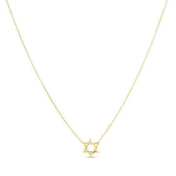 14k Yellow Gold Star of David Necklace - Coolpeacock