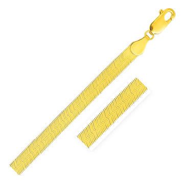 14k Yellow Gold Super Flex Herringbone Bracelet (4.60 mm) - Coolpeacock