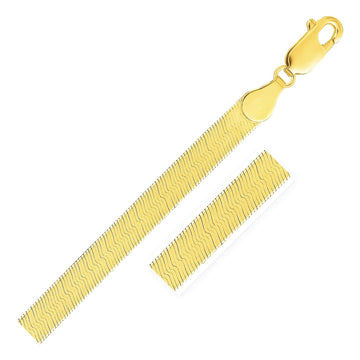 14k Yellow Gold Super Flex Herringbone Chain (6.00 mm) - Coolpeacock