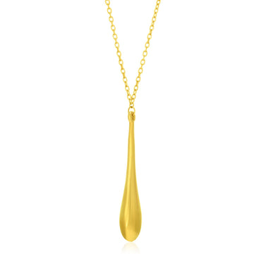 14k Yellow Gold Teardrop Shape Long Pendant - Coolpeacock