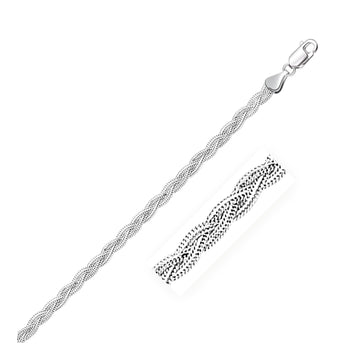 3.5mm 14k White Braided Foxtail Anklet - Coolpeacock