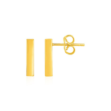 Bar Post Earrings in 14k Yellow Gold - Coolpeacock