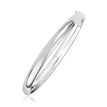 Classic Bangle in 14k White Gold (5.00 mm) - Coolpeacock