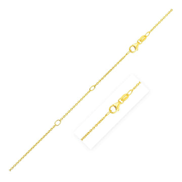 Double Extendable Cable Chain in 14k Yellow Gold (1.20 mm) - Coolpeacock