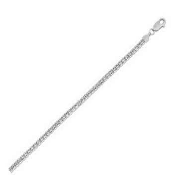 Ice Barrel Chain Bracelet in 14k White Gold (3.14 mm) - Coolpeacock
