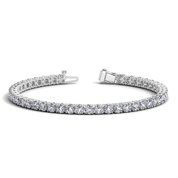Lab Grown Round Diamond Tennis Bracelet in 14k White Gold (10 cctw F/G VS2/SI1) - Coolpeacock