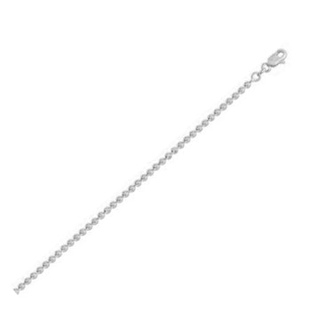 Moon Cut Bead Chain in 14k White Gold (2.50 mm) - Coolpeacock