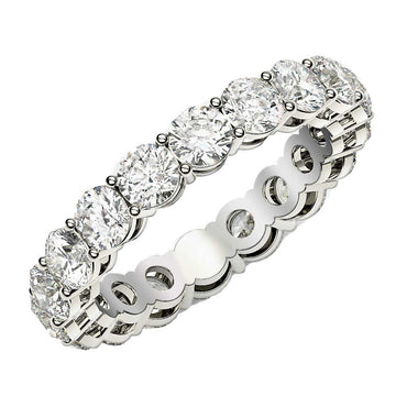 Round Cut Lab Grown Diamond Eternity Ring in 14k White Gold (2 cttw FG/VS2) - Coolpeacock