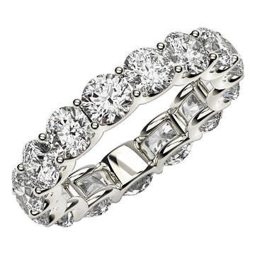 Round Cut Lab Grown Diamond Eternity Ring in 14k White Gold (5 cttw FG/VS2) - Coolpeacock