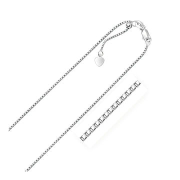 Sterling Silver 1.4mm Adjustable Box Chain (1.40 mm) - Coolpeacock